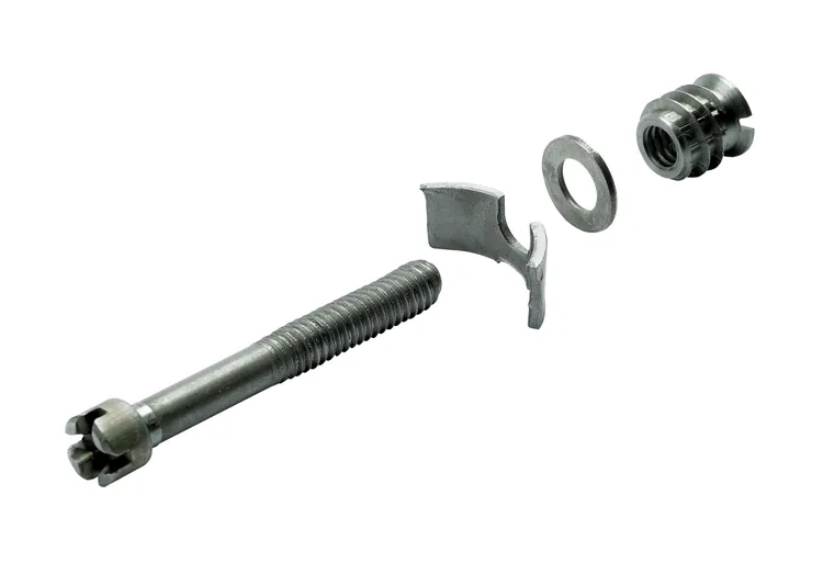 Lot de 2 vis d'assemblage avec manchon acier brut HETTICH, l.60 mm – Image 3