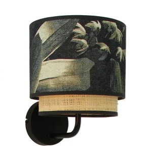 Applique E14, acier / coton, noir, Sagaie, METROPOLIGH