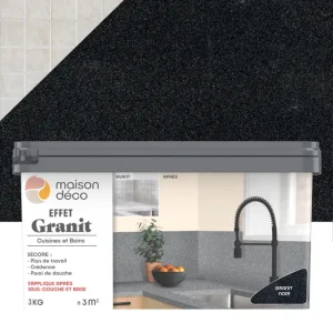 Enduit décoratif Masqu'carrelage granit MAISON DECO, noir, 3kg