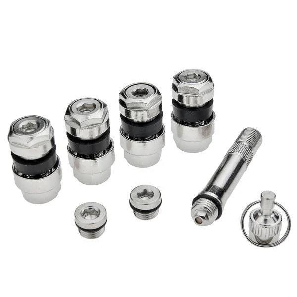 Kit de valve invisible pour pneu Tubeless - Chrome - trou de jante en 8,3mm (par 4) – Image 2